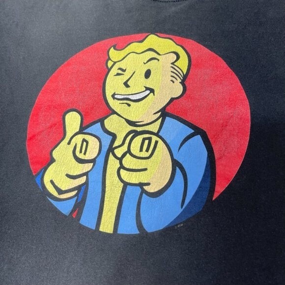 Fallout Vault Boy Shirt Mens‎ Medium Black Officially Licensed Bethesda ZeniMax - Picture 2 of 14